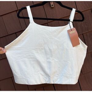 NWT Girlfriend Collective Women's Cream Tank Top sports bra white cream